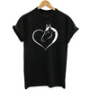 Love Heart Horse Printed T Shirt