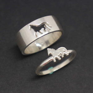 Horse Couple Set Ring