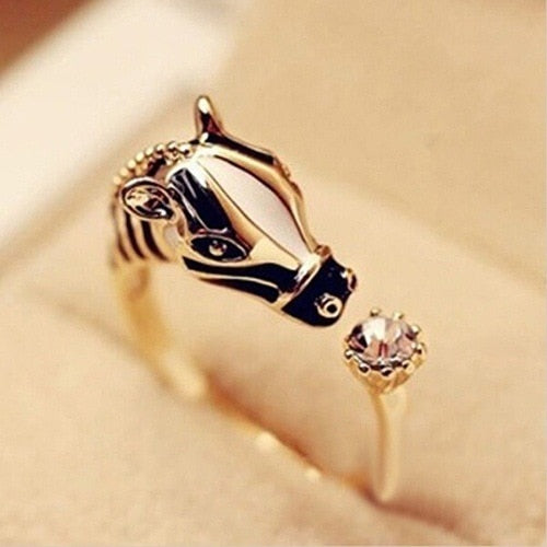 Zebra Horse Head  Ring