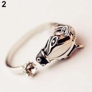 Zebra Horse Head  Ring