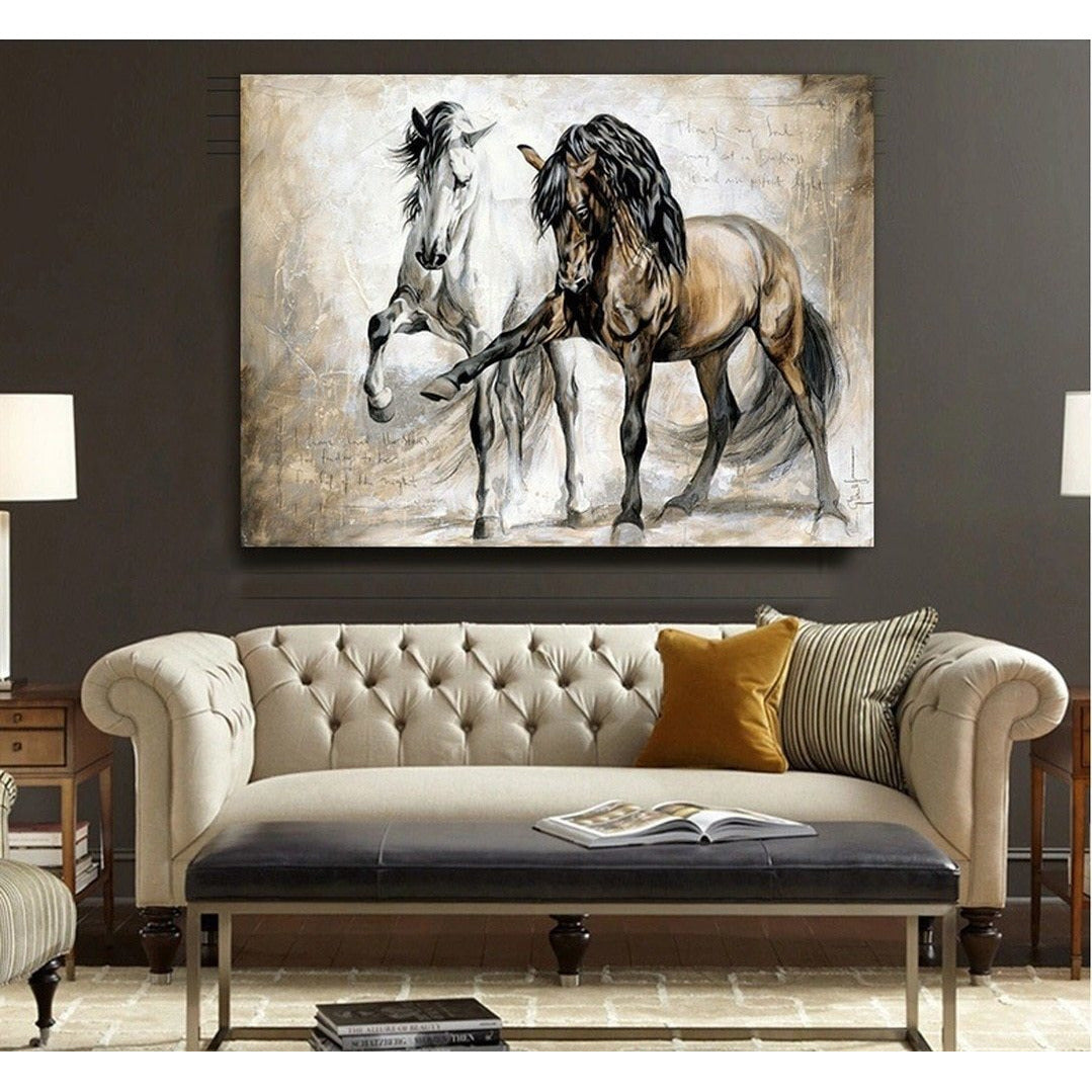 Retro Horse Abstract Oil Canvas