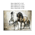 Retro Horse Abstract Oil Canvas