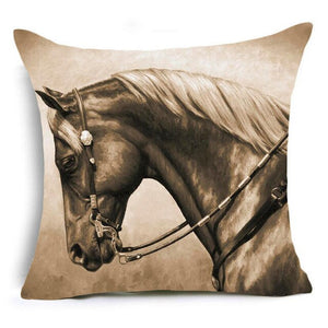 Horses Cotton Cushion Cover