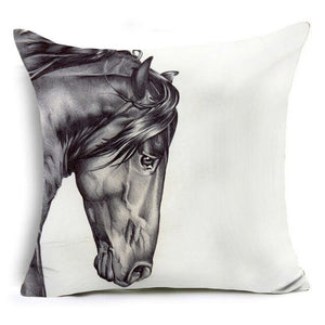 Horses Cotton Cushion Cover