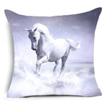 Horses Cotton Cushion Cover