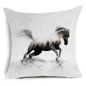 Horses Cotton Cushion Cover